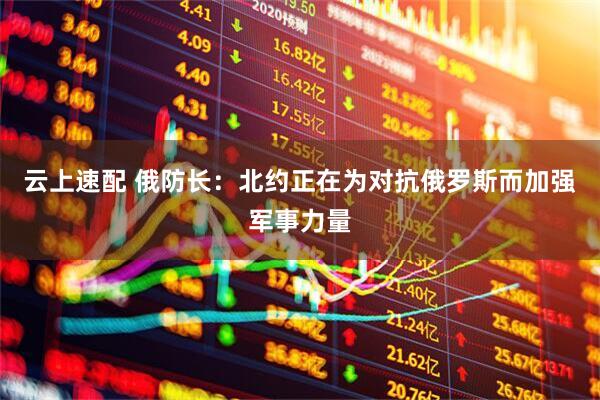 云上速配 俄防长：北约正在为对抗俄罗斯而加强军事力量